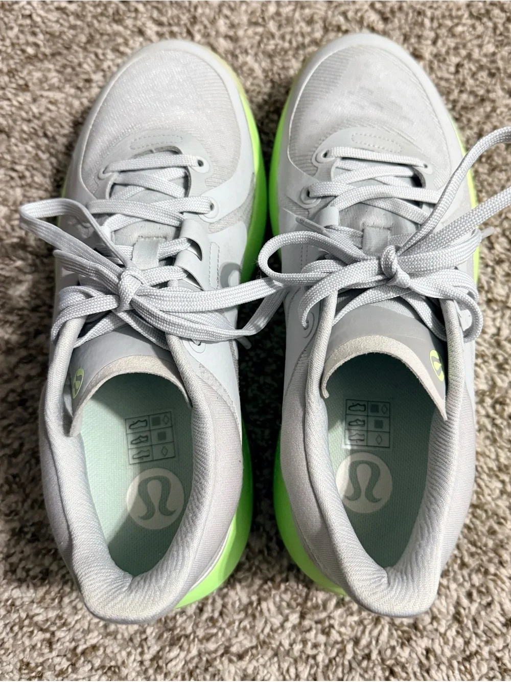 lululemon athletica Light Gray & Neon Green Women's Running Sneakers